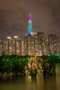 Landmark 81 Tower, The Highest Skyscraper in Saigon, Vietnam by Night Royalty Free Stock Photo