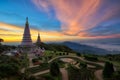 Landmark twin pagoda in doi Inthanon national park