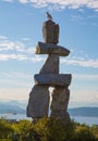 Landmark Vancouver Inukshuk sculpture seagull