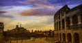 Landmark View of Colosseum in Europe Rome,Italy Royalty Free Stock Photo