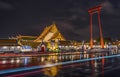 Landmark Wat Suthat Buddhist Temple and giant red swing