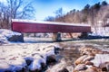 West Cornwall Covered Bridge Winter New England Royalty Free Stock Photo