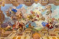 Landmarks of Austria - abbey Melk, fresco over ceiling Royalty Free Stock Photo