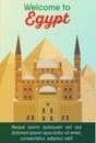Travel destinations card. Trip to Egypt