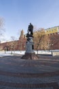 Landmarks in the beautiful Alexander Garden near the ancient Kremlin, Moscow, Russia Royalty Free Stock Photo