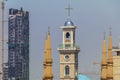 Landmarks of Beirut Downtown - Martyrs` Statue and AL Amin Mosque