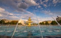 Landmarks of Bucharest. The water fountains from Unirii Square