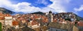 Landmarks of Croatia - beautiful Dubrovnik town, popular tourist and cruise destination in Europe