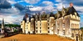 Landmarks of France- castles of Loire valley - impressive Langeais Royalty Free Stock Photo