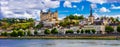 Landmarks of France-panorama of Saumur town with royal castle. Royalty Free Stock Photo