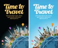 Landmarks on the globe. Travel to world. Journey, trip