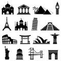 Landmarks Icons Set Royalty Free Stock Photo