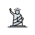 Landmarks, Liberty, Of, Statue, Usa  Flat Color Icon. Vector icon banner Template Royalty Free Stock Photo