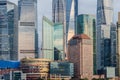 Landmarks of Shanghai,group of modern business buildings Royalty Free Stock Photo