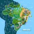 Landmarks, sightseeing places on South America map