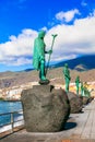 Landmarks of Tenerife - Guanche kings in Candelaria village,Spain.