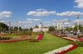 Landmarks in the territory of VDNKh All-Russia Exhibition Centre, also called All-Russian Exhibition Center, Moscow, Russia