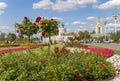 Landmarks in the territory of VDNKh All-Russia Exhibition Centre, also called All-Russian Exhibition Center, Moscow, Russia