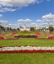 Landmarks in the territory of VDNKh All-Russia Exhibition Centre, also called All-Russian Exhibition Center, Moscow, Russia