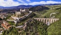 Landmarks of Umbria . impressive Spoleto town aerial view Royalty Free Stock Photo