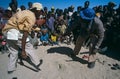 Landmine awareness in a camp in Angola. Royalty Free Stock Photo