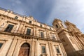 Landolina Palace and Cathedral of San Nicolo - Noto Sicily Italy Royalty Free Stock Photo