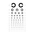 Landolt C Eye Test Chart broken ring medical illustration. Japanese vision line vector sketch style outline isolated Royalty Free Stock Photo
