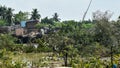 lands break down due to flood countryside of India