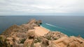 Lands End and Divorce Beach as seen from top of Mt Solmar in Cabo San Lucas Baja Mexico Royalty Free Stock Photo