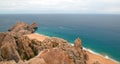 Lands End and Divorce Beach as seen from top of Mt Solmar in Cabo San Lucas Baja Mexico Royalty Free Stock Photo