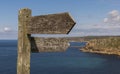 Sign Post of Coast Path Cornwall Royalty Free Stock Photo