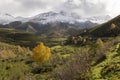 Landscaoe of Las Ubinas La Mesa natural park in Astuaris Spain in autumn with bright light