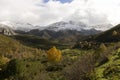 Landscaoe of Las Ubinas La Mesa natural park in Astuaris Spain in autumn with bright light