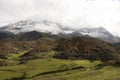 Landscaoe of Las Ubinas La Mesa natural park in Astuaris Spain in autumn with bright light