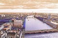 Landscape from above of London city United Kingdom with artistic colors Royalty Free Stock Photo