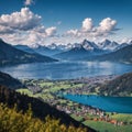 landscape at the achensee lake in austria - pertisau made with Generative AI