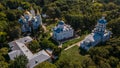 Landscape aerial photo of ancient historical Chernihiv town with churches and cathedrals Royalty Free Stock Photo