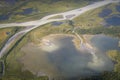 Landscape aerial photo from Skierfe top Sarek national park Swed