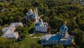 Landscape aerial shot of ancient historical Chernihiv town with churches and cathedrals Royalty Free Stock Photo