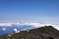 Landscape aerial view astronomic observatory in La Palma, Canary Island