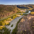 Landscape aerial view of the Hunter River in Prince Frederick Harbor in the remote North Kimberley of Australia