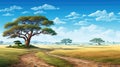 landscape african acacia groves