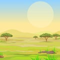 Landscape of the African savanna. Royalty Free Stock Photo