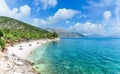 Landscape with Agia Paraskevi beach on Kefalonia, Greece Royalty Free Stock Photo