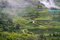 Landscape of agricultural areas of people in Fang district, Chiang Mai, Thailand from the top of the mountain Royalty Free Stock Photo