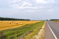 Landscape of the agricultural field and highway