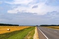 Landscape of the agricultural field and highway