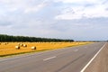 Landscape of the agricultural field and highway