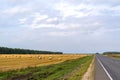 Landscape of the agricultural field and highway