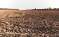 Landscape with agricultural land of plains, recently plowed and Royalty Free Stock Photo